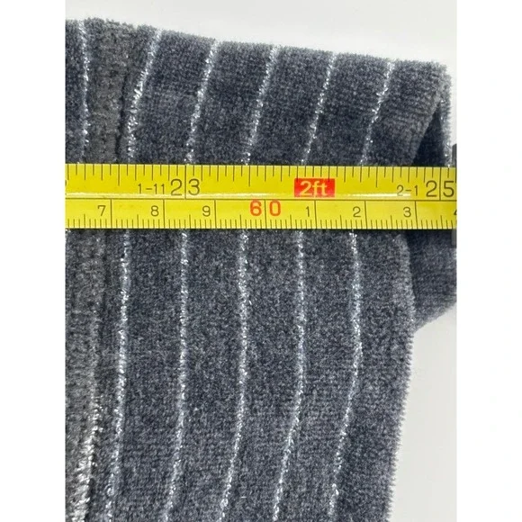 Y2K McBling Silver Metallic Stripe Velour Cowl Hoodie Juicy Vibes size medium - Picture 9 of 10